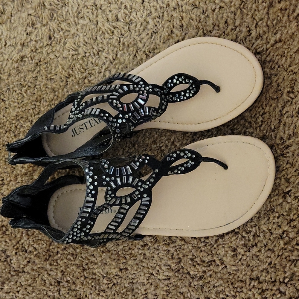 Black gladiator sandals